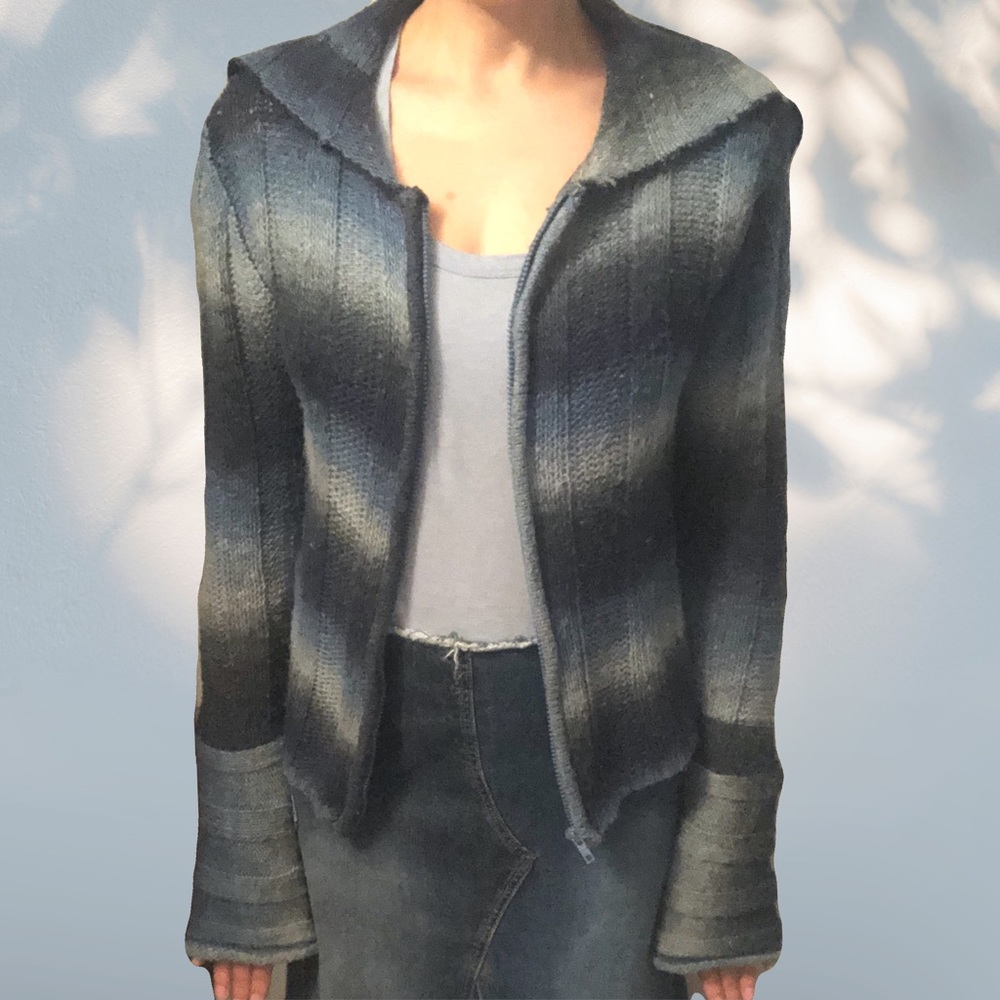 Fairycore Sweater Blue Zip up cardigan